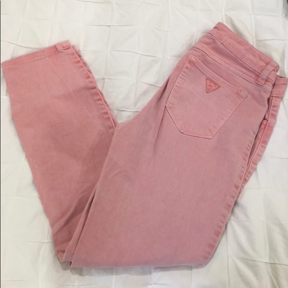 GUESS Pink Crop Jeans